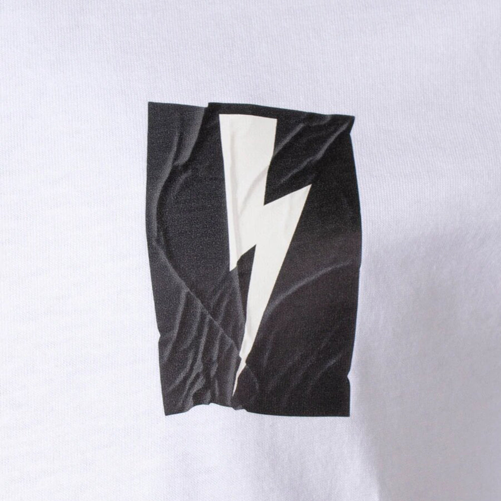 Neil Barrett Mens Flag Bolt T-shirt White S