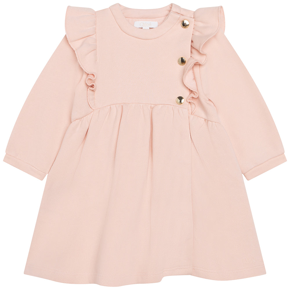 Chloe Baby Girls Frill Dress Pink 3Y