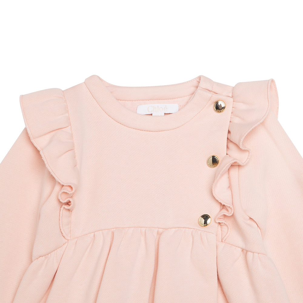 Chloe Baby Girls Frill Dress Pink 3Y