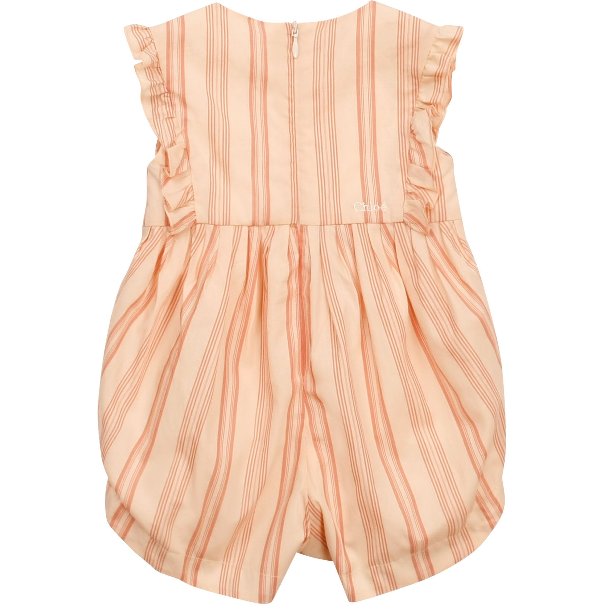 Chloé Girls Pink Striped Cotton Playsuit 2Y
