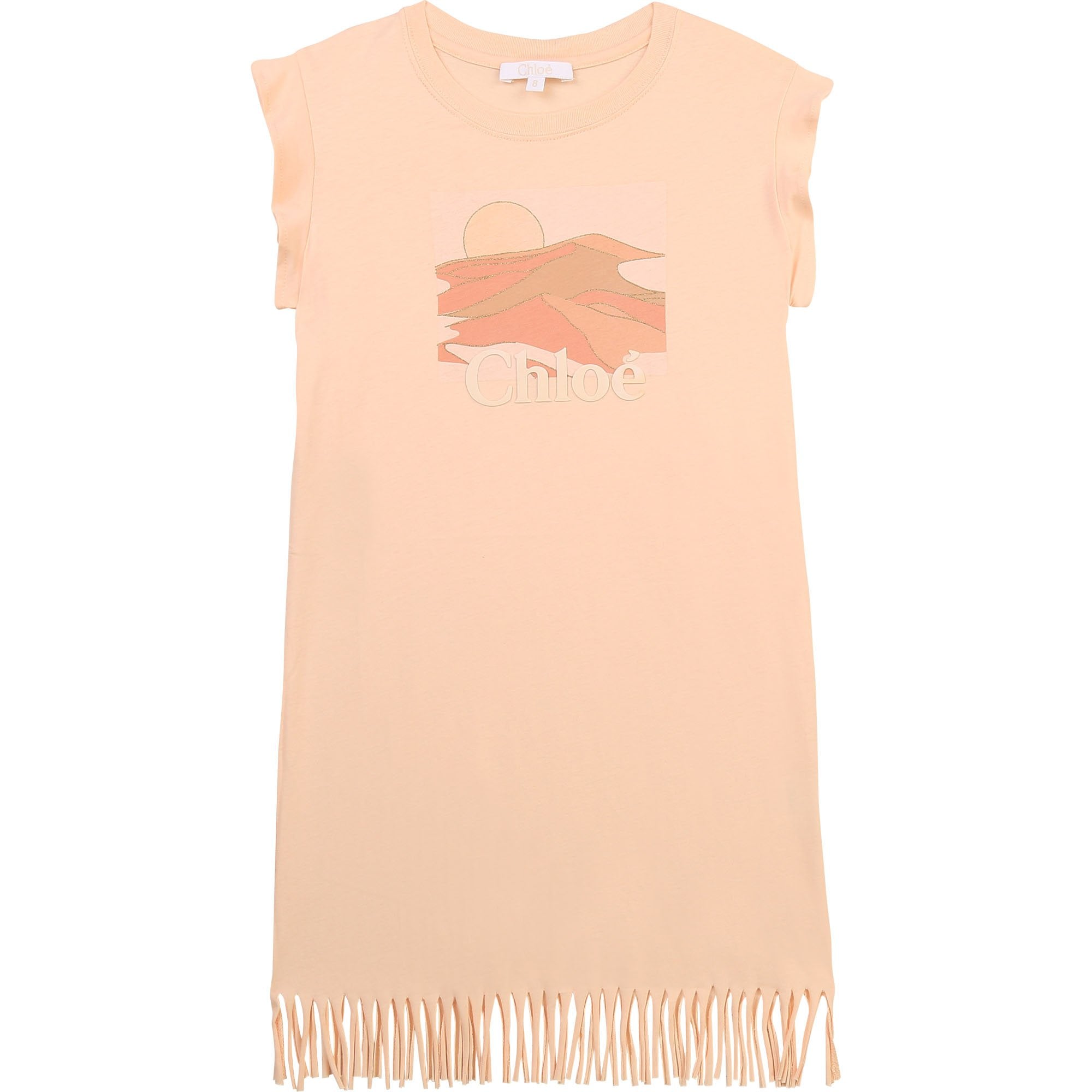 Chloé Girls Pink Cotton Jersey Logo Dress - 8Y