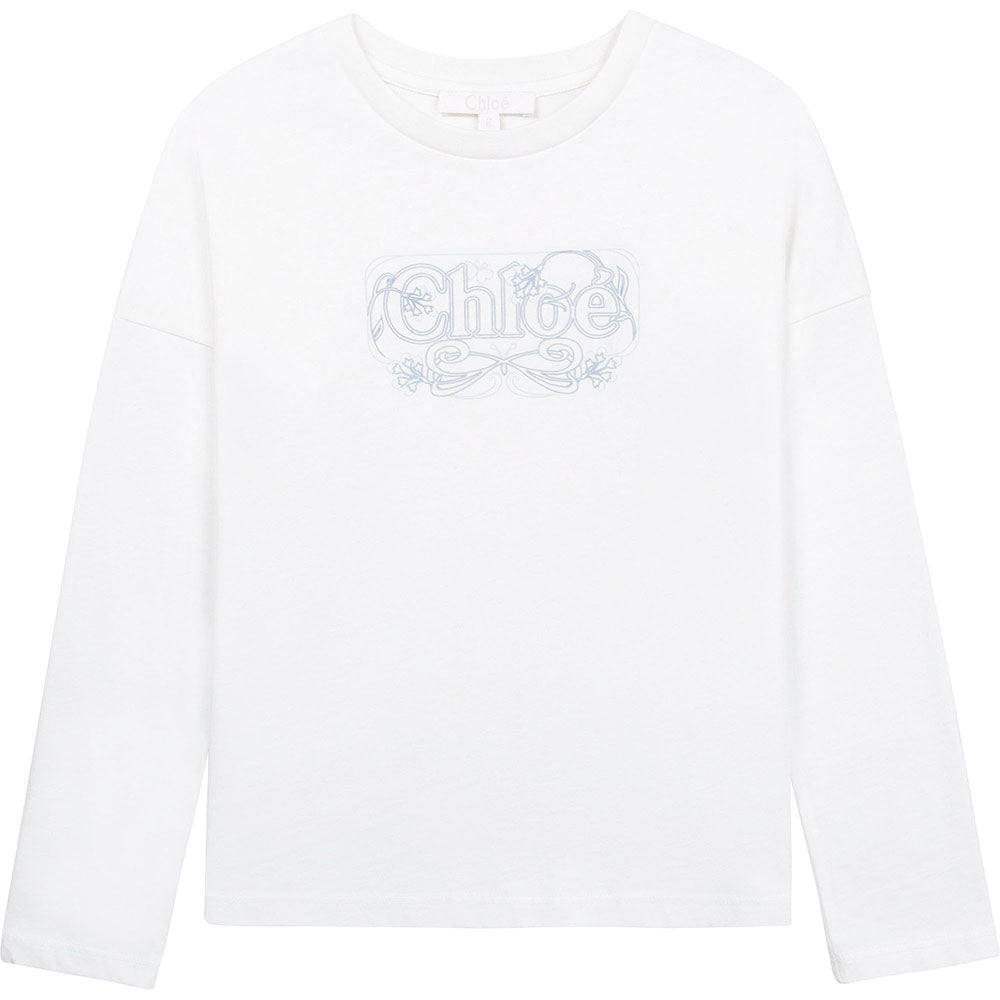 Chloe Girls Long Sleeve T-shirt White 14Y