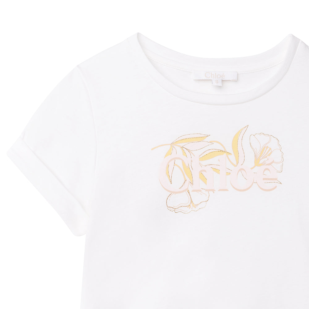 Chloe Girls Logo T-shirt White 12Y