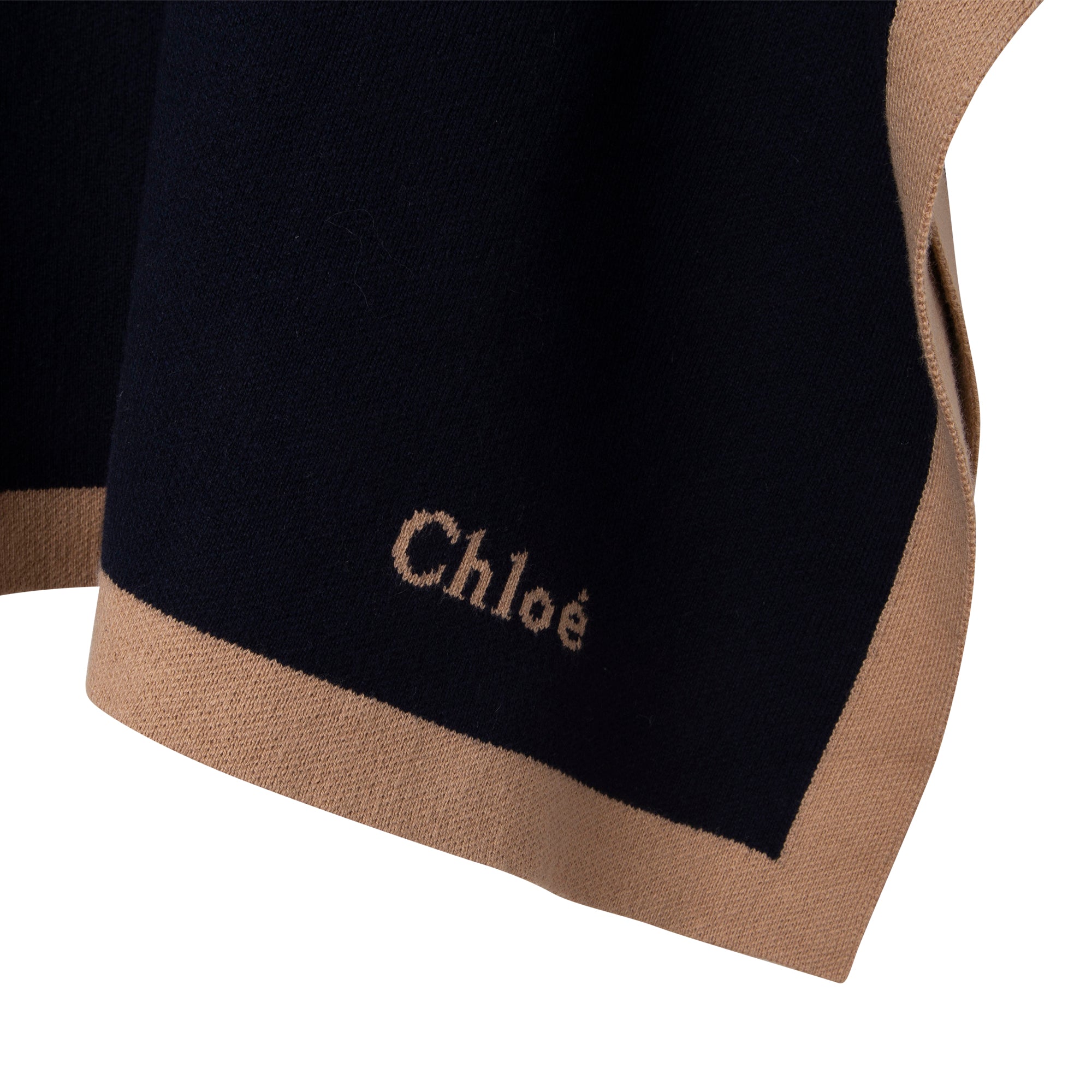 Chloé Girls Blue Knitted Cape 8Y Navy