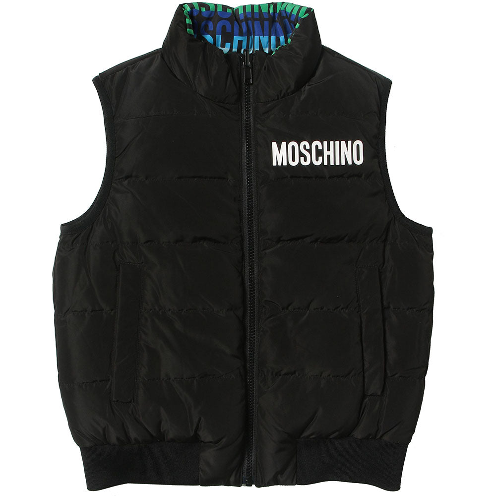 Moschino Boys Reversible Padded Gilet Black - 10Y Black