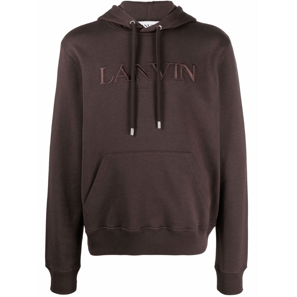 Lanvin Men's Paris Embroidered Hoodie Brown - S BROWN