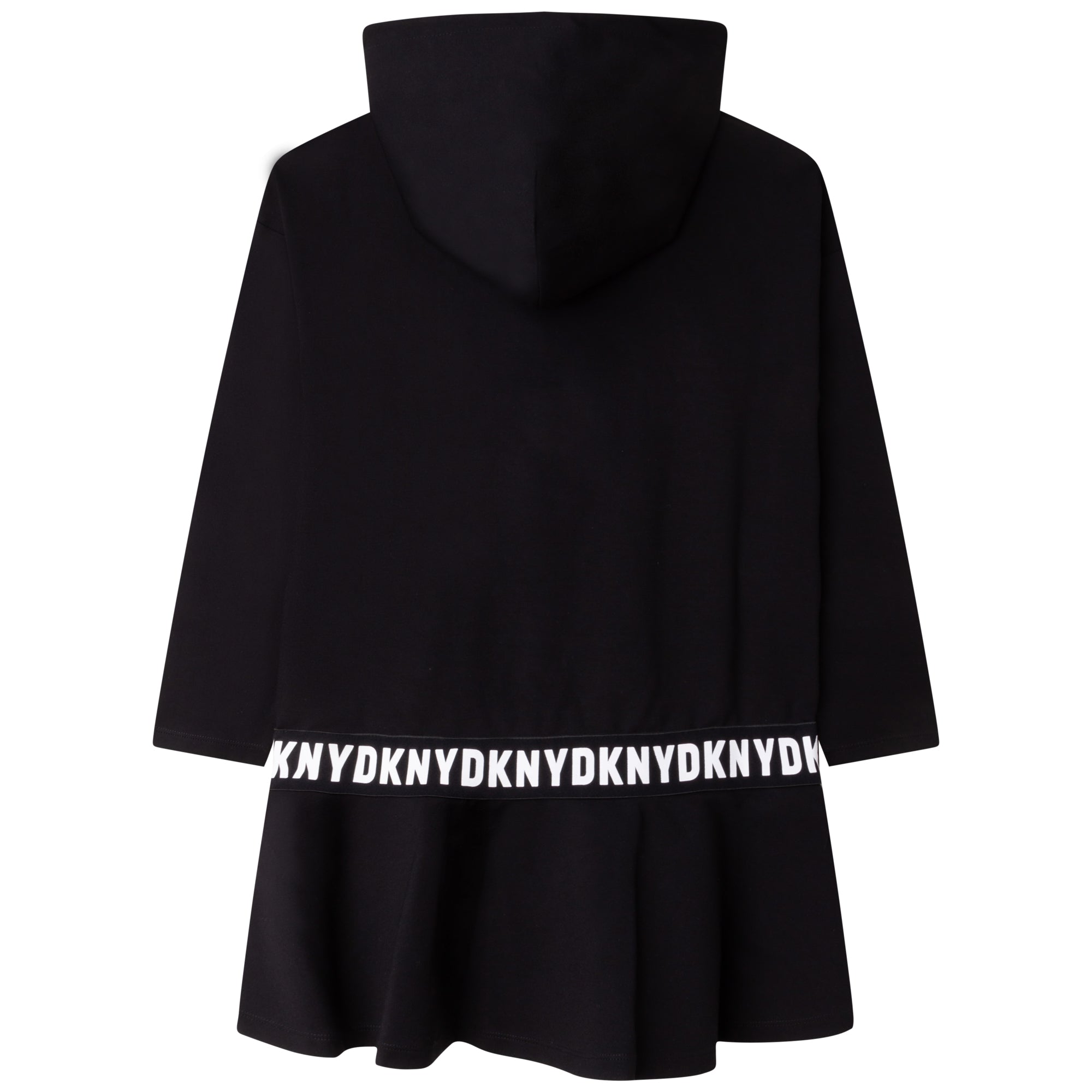 Dkny Girls Black Hooded Logo Dress 16Y