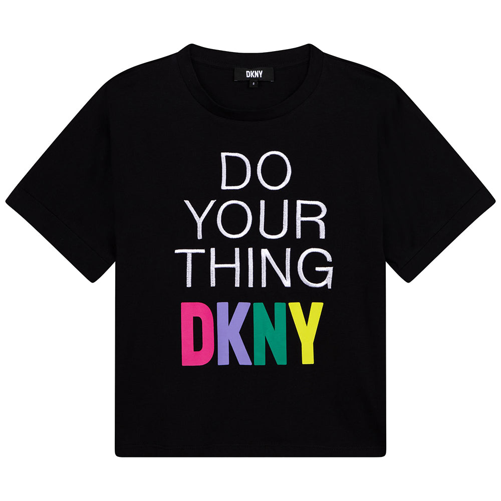 Dkny Girls Do Your Thing Logo T-shirt Black 16Y