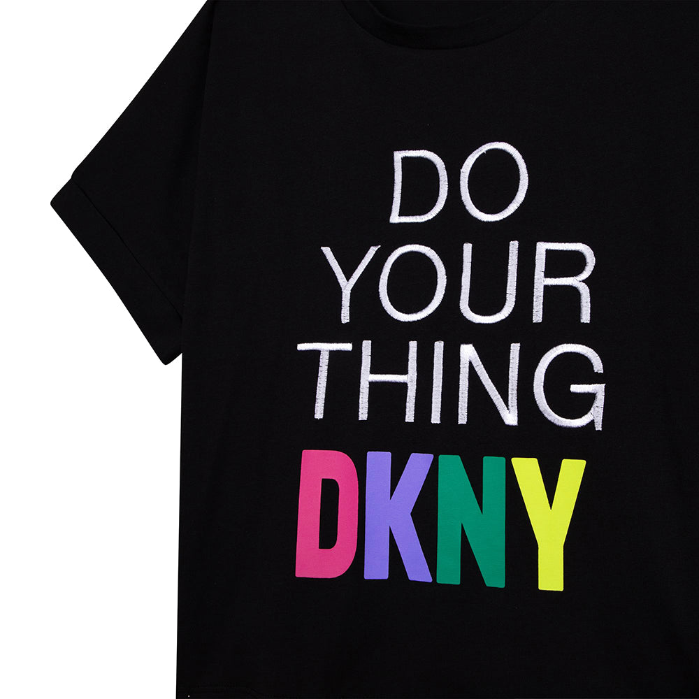 Dkny Girls Do Your Thing Logo T-shirt Black 16Y