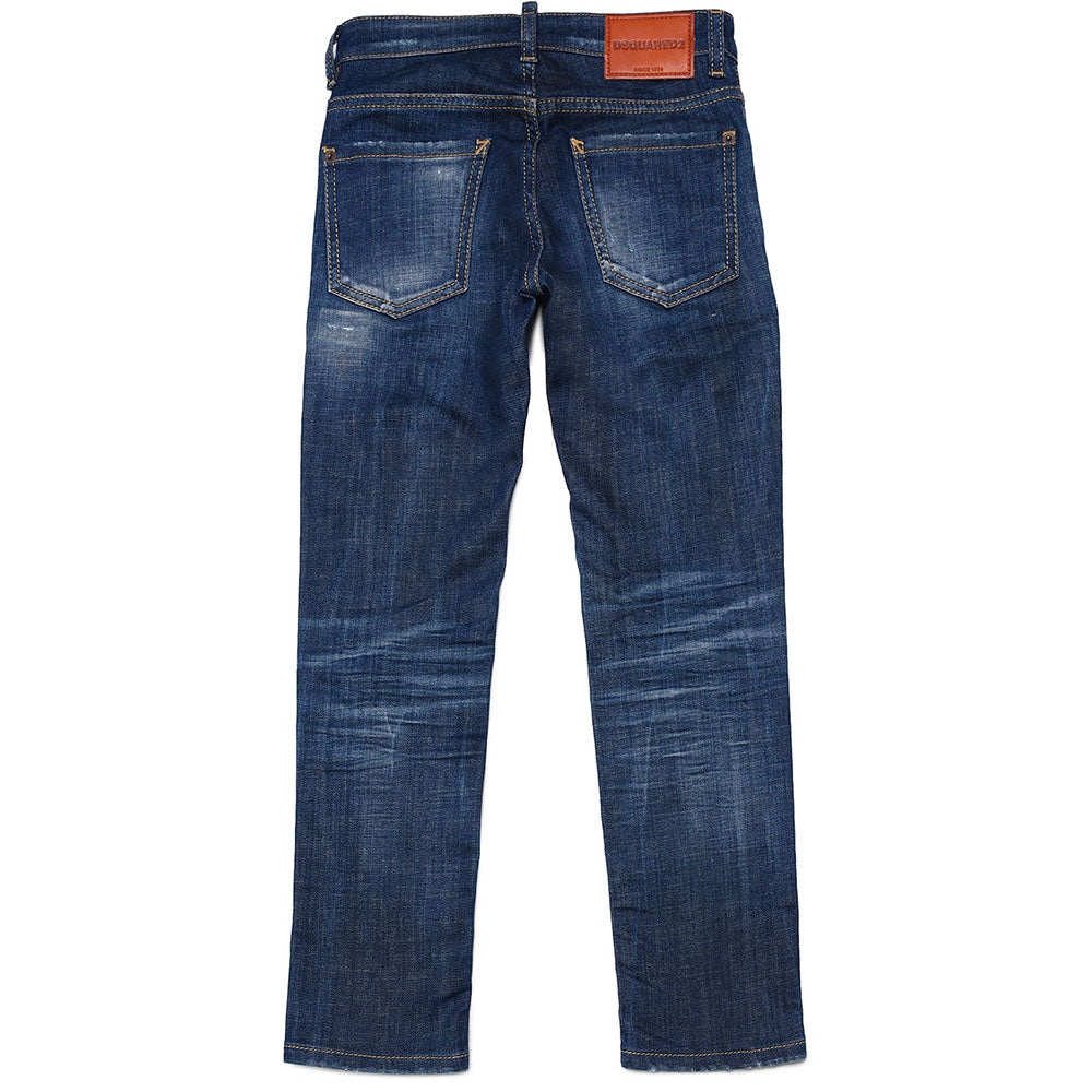 Dsquared2 Boys Dark Wash Straight Leg Jeans Navy 6Y Blue Denim