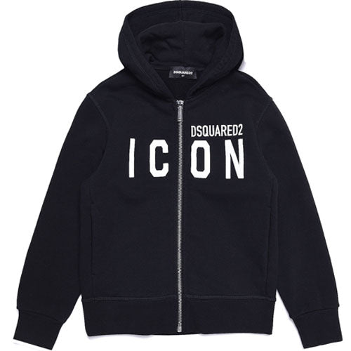 Dsquared2 -  Boys Black logo-print zip-up hoodie - 4Y BLACK