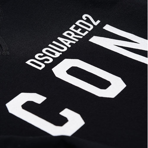Dsquared2 Boys Black Logo Print Cotton Sweatshirt 12Y