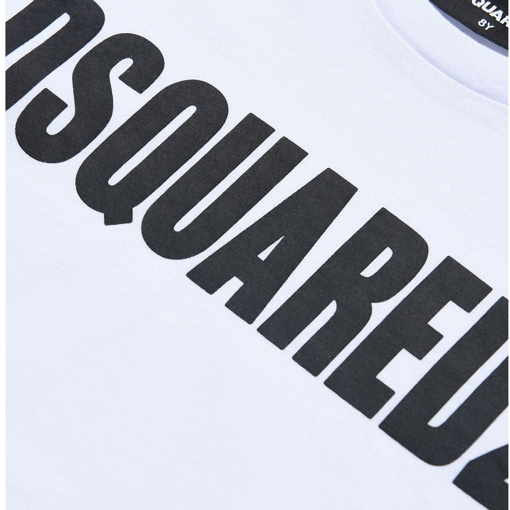Dsquared2 Boys Logo Print Cotton T-shirt White 4Y