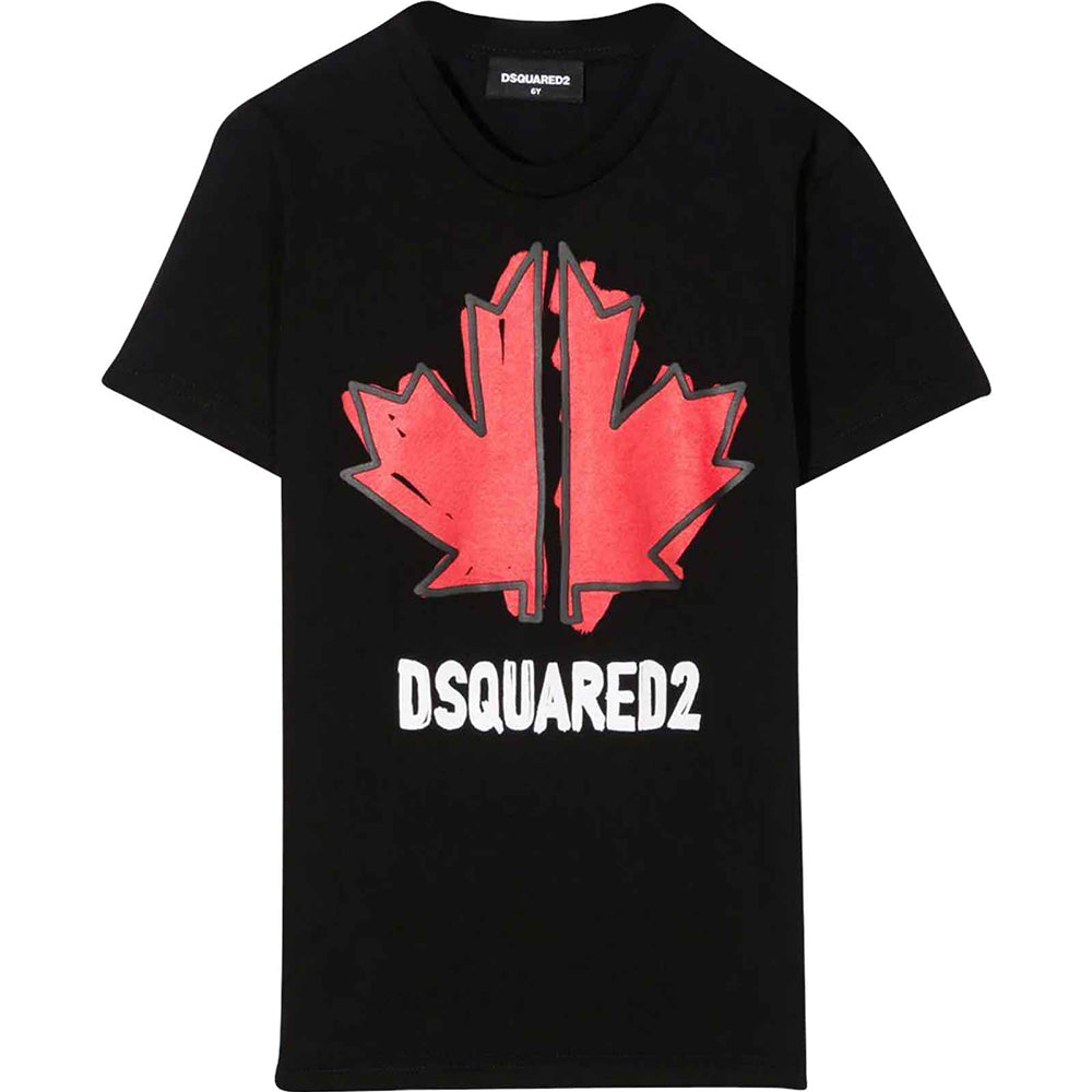 Dsquared2 Boys Cotton Logo T-shirt Black 16Y