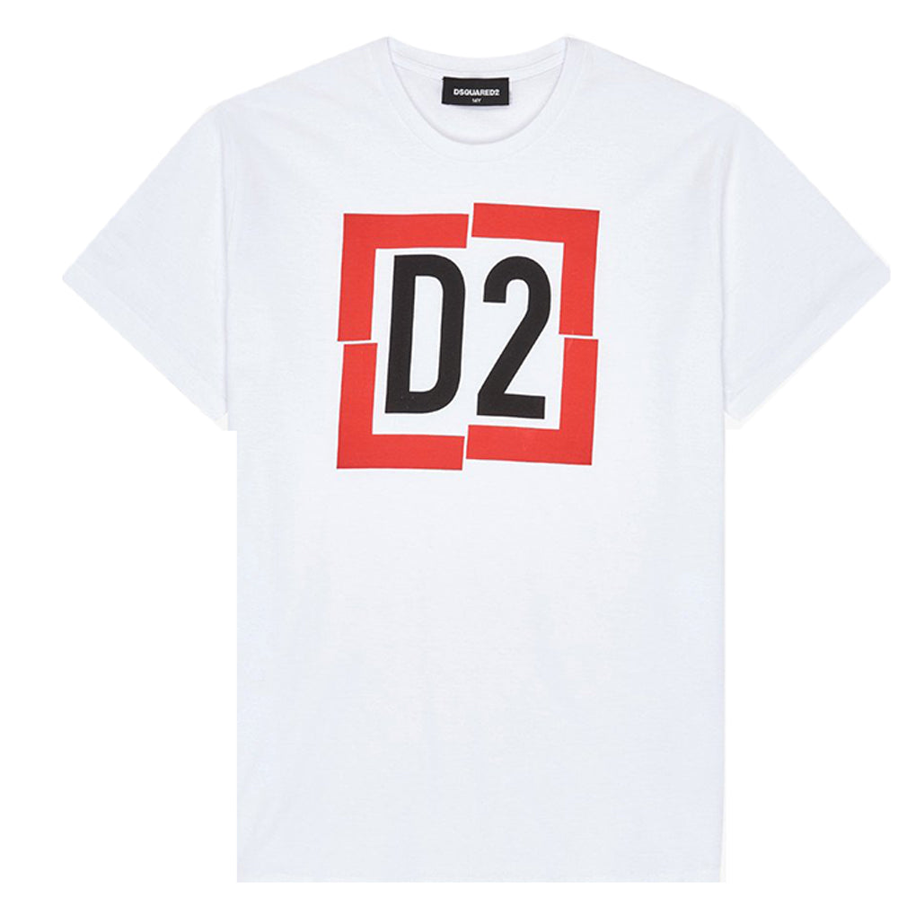 Dsquared2 Boys D2 Logo T-shirt White 16Y