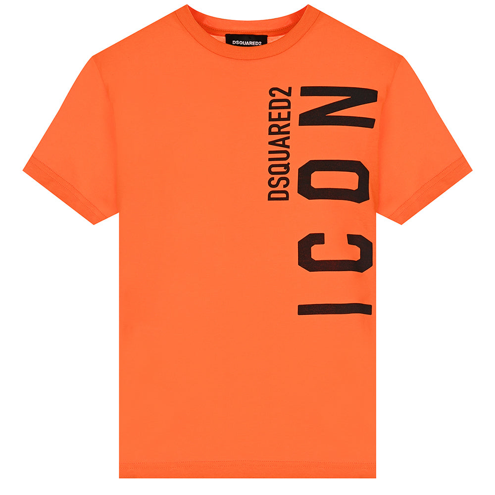 Dsquared2 Boys Icon Logo T-shirt Orange 12Y