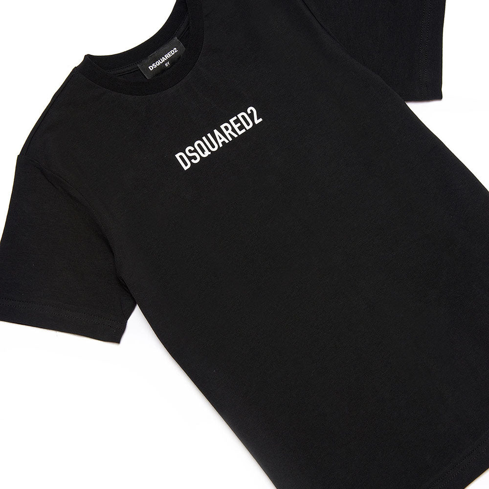 Dsquared2 Boys Logo Print T-shirt Black 10Y