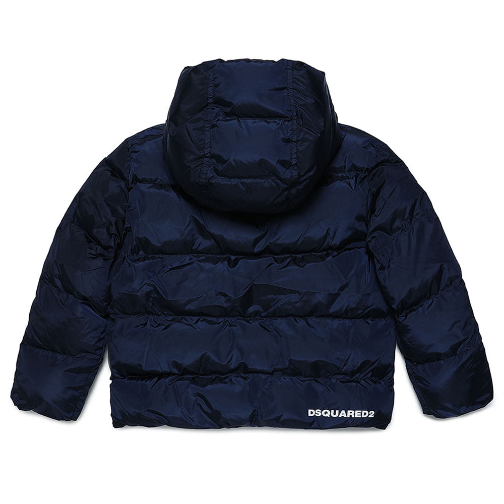 Dsquared2 Boys Hooded Puffer Jacket Navy 4Y Blue