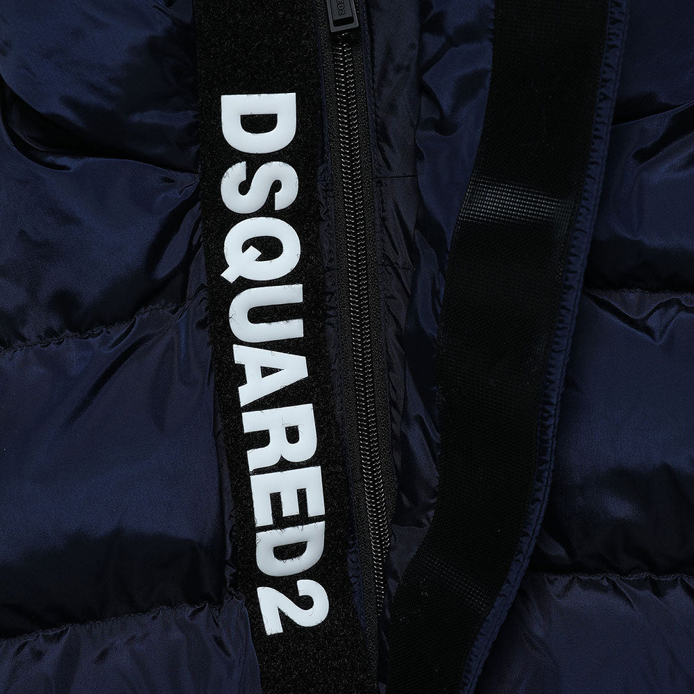 Dsquared2 Boys Hooded Puffer Jacket Navy 12Y Blue