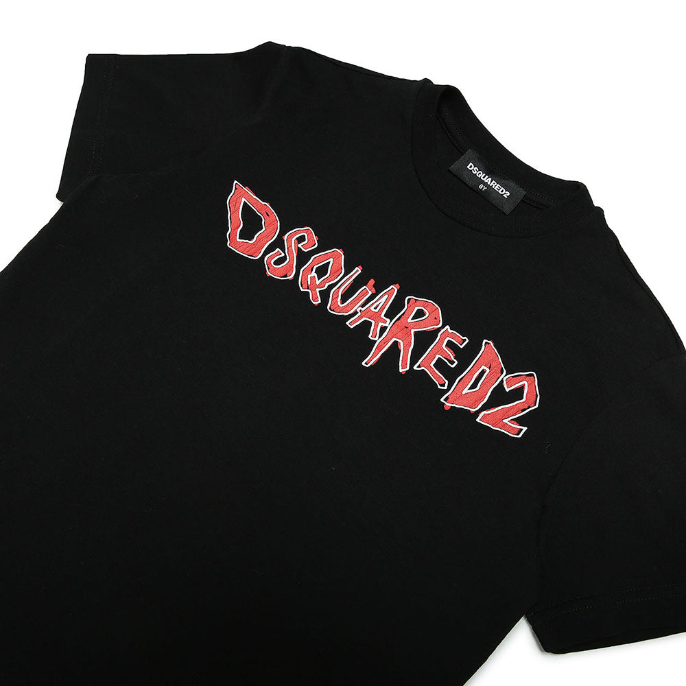 Dsquared2 Boys Logo Print T-shirt Black 12Y
