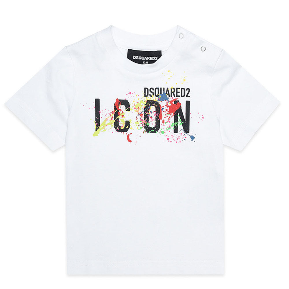 Dsquared2 Baby Boys Icon Paint Splatter T-shirt White 18M