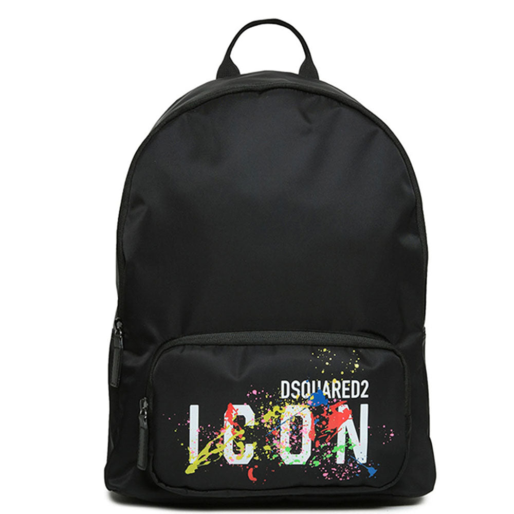 Dsquared2 Boys Icon Paint Splatter Backpack Black ONE Size