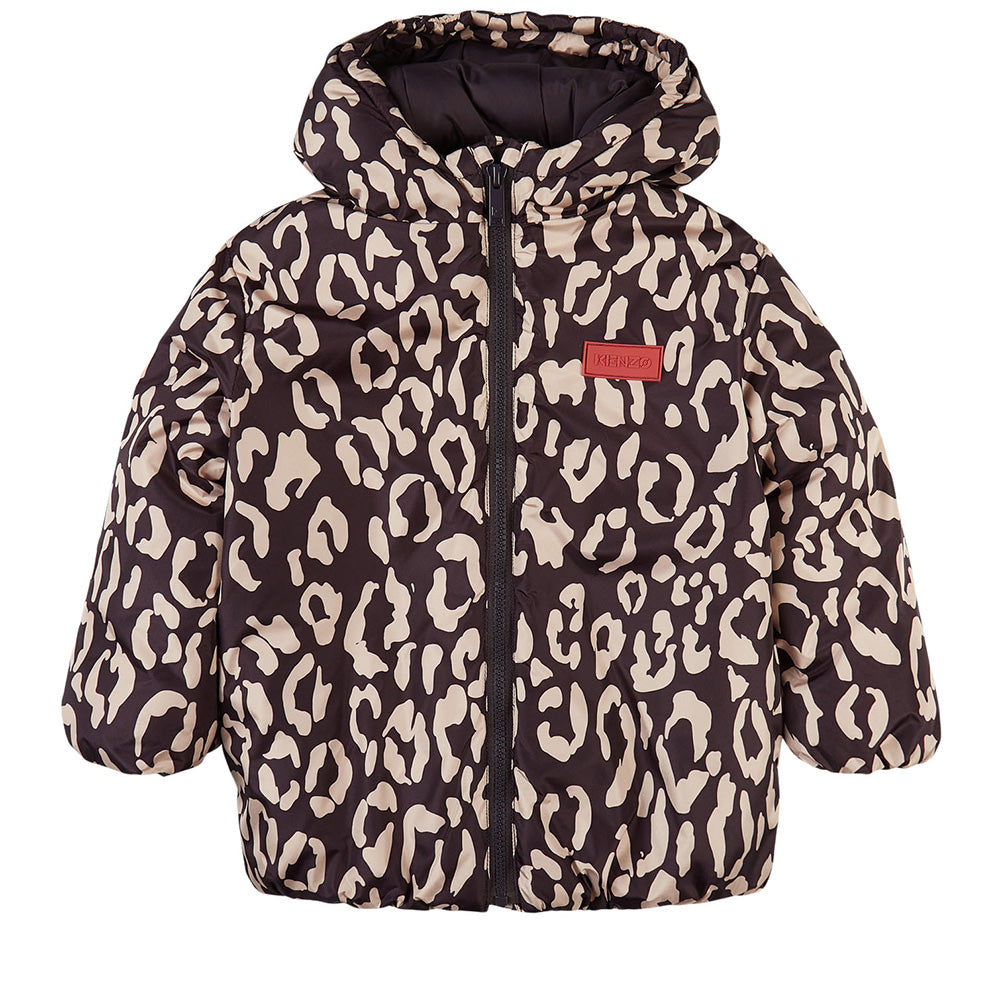 Kenzo Girls Leopard Print Jacket Grey - 8Y GREY