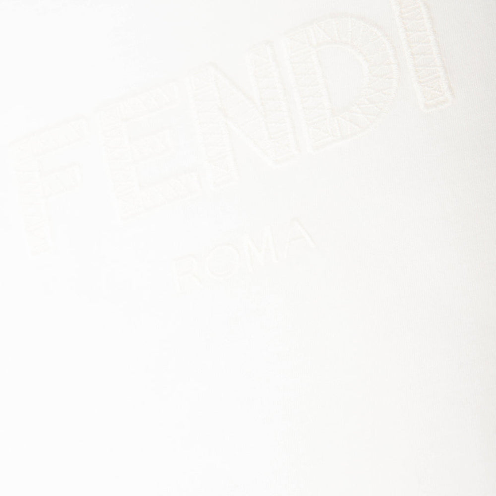 Fendi Boys Knitted Logo T Shirt White 6 Years
