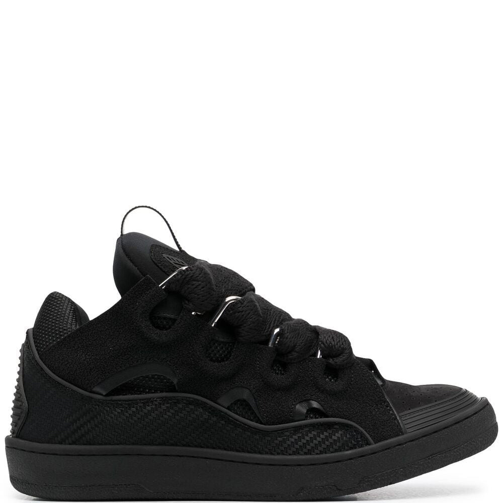 Lanvin - Mens low-top Curb zig zag-laces sneakers Black - UK 7