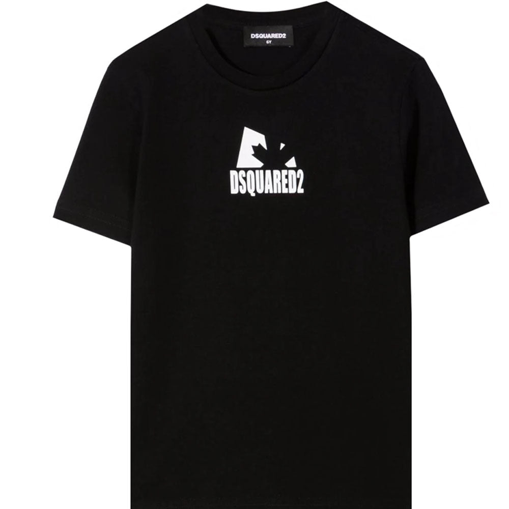 Dsquared2 Boys Logo Print Cotton T-shirt Black 10Y - 2023