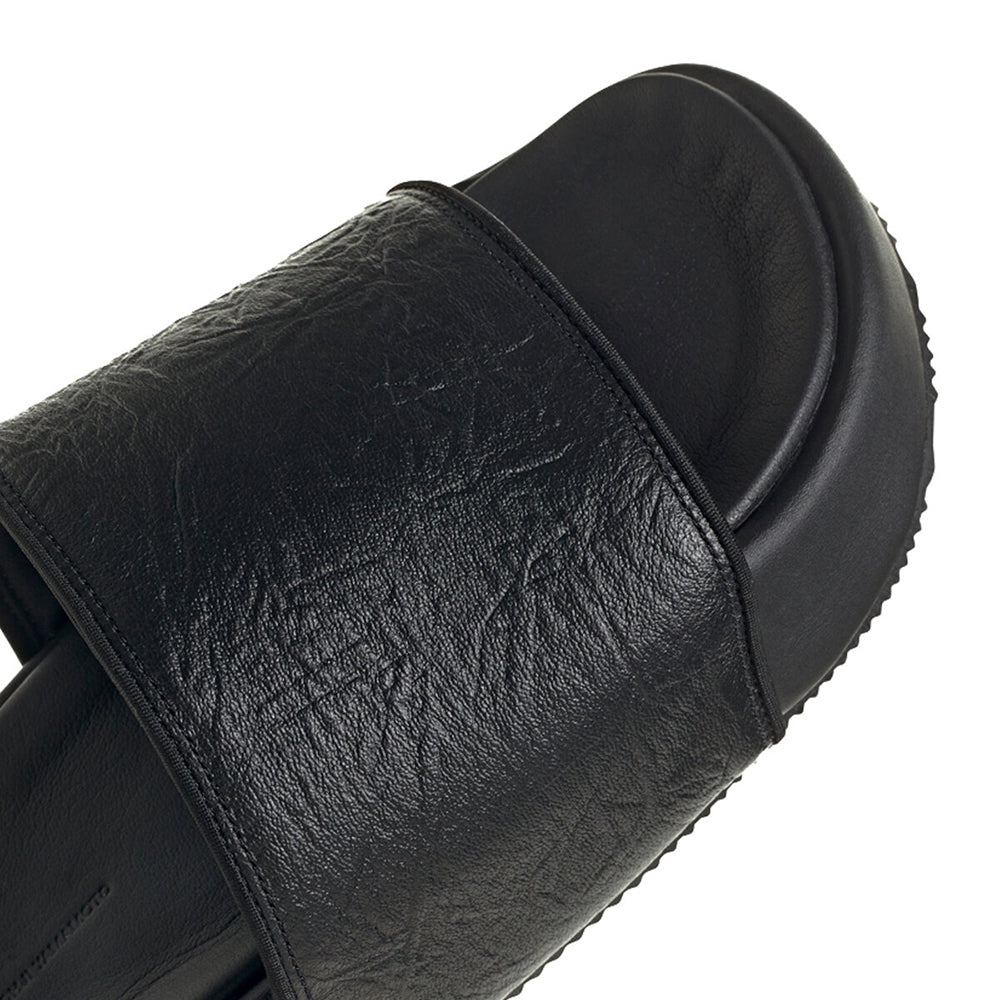 Y-3 Mens Leather Slides Black UK 6