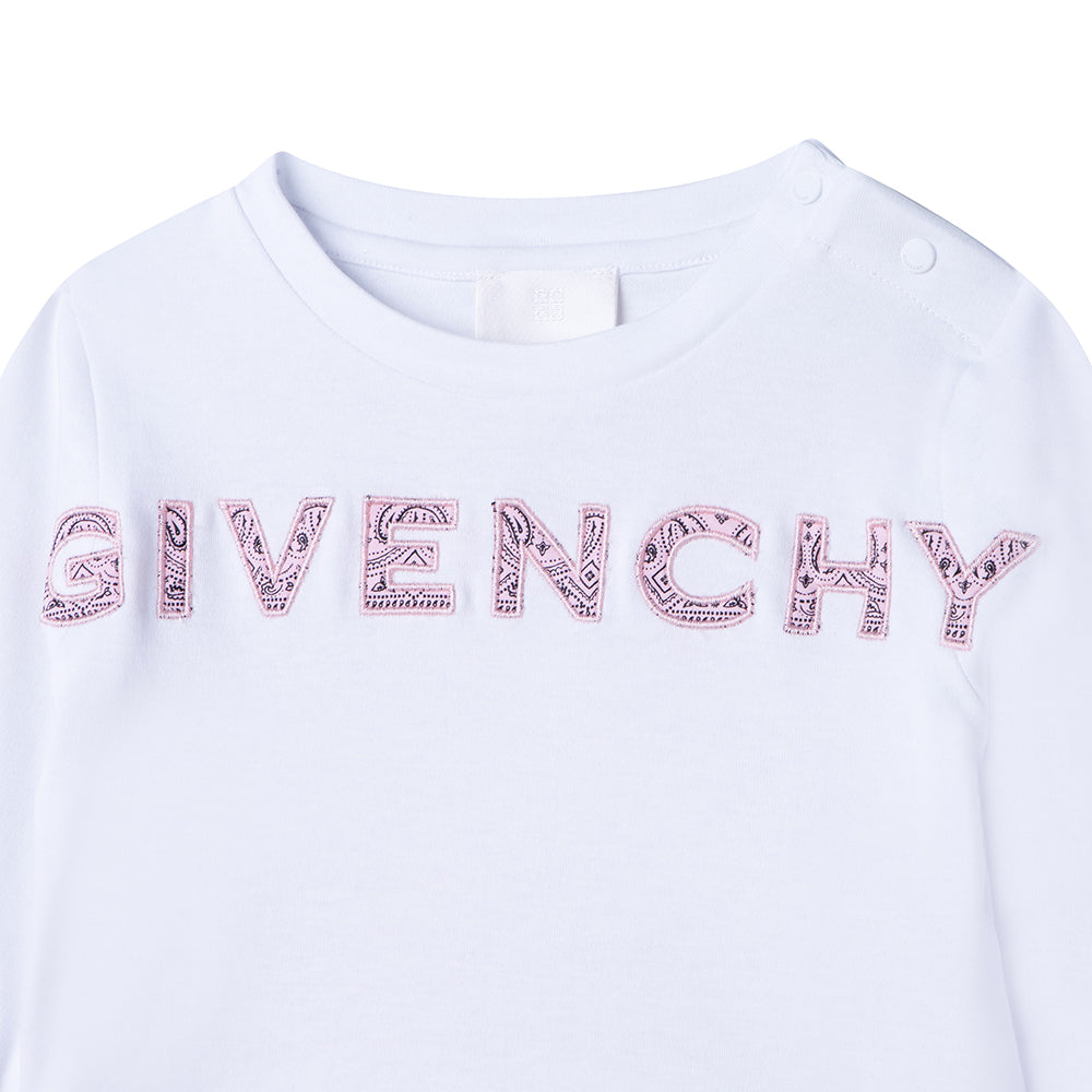 Givenchy Baby Girl Bandana Print T-shirt White 3Y Pink