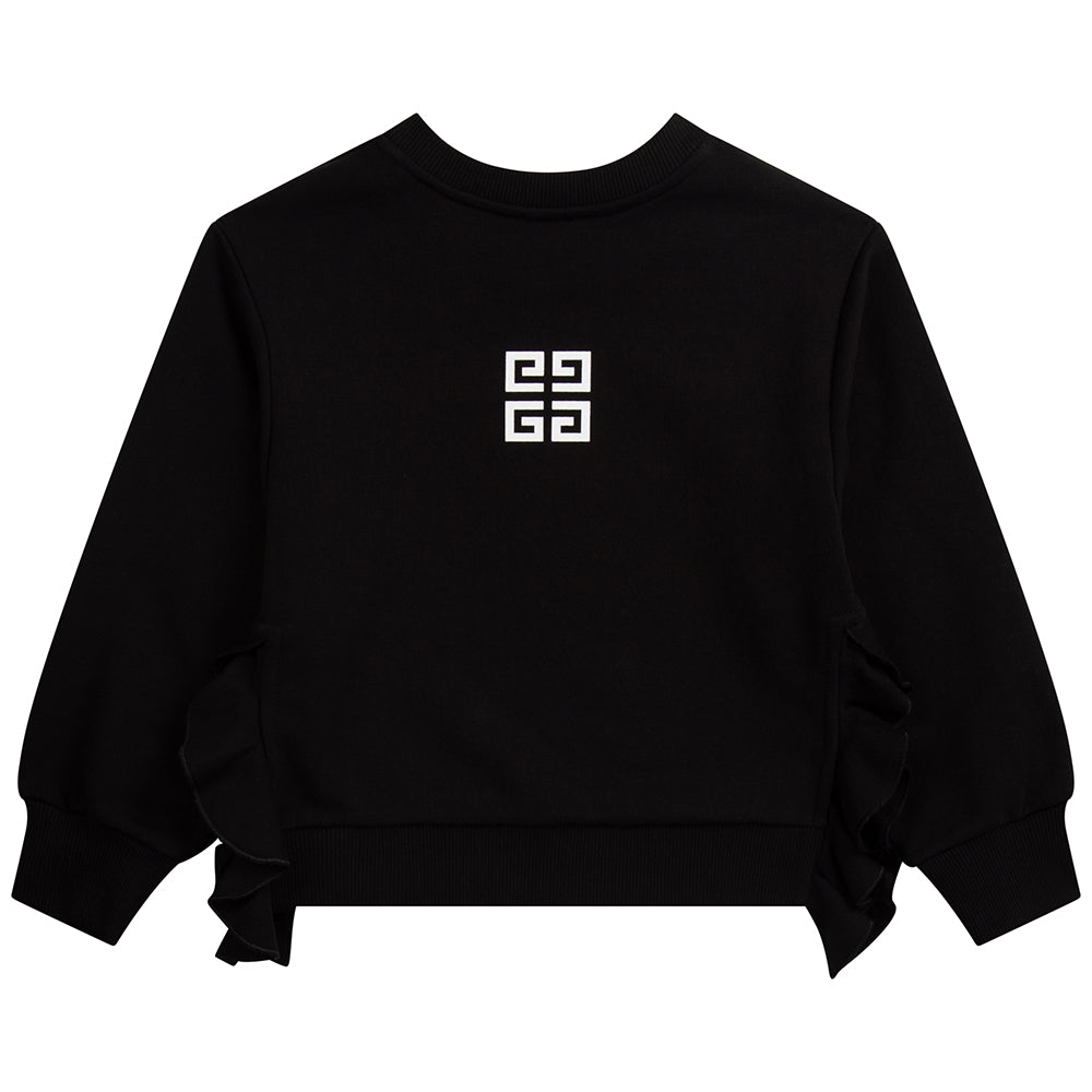 Givenchy Girls 4g Logo Twill Sweater Black 14Y