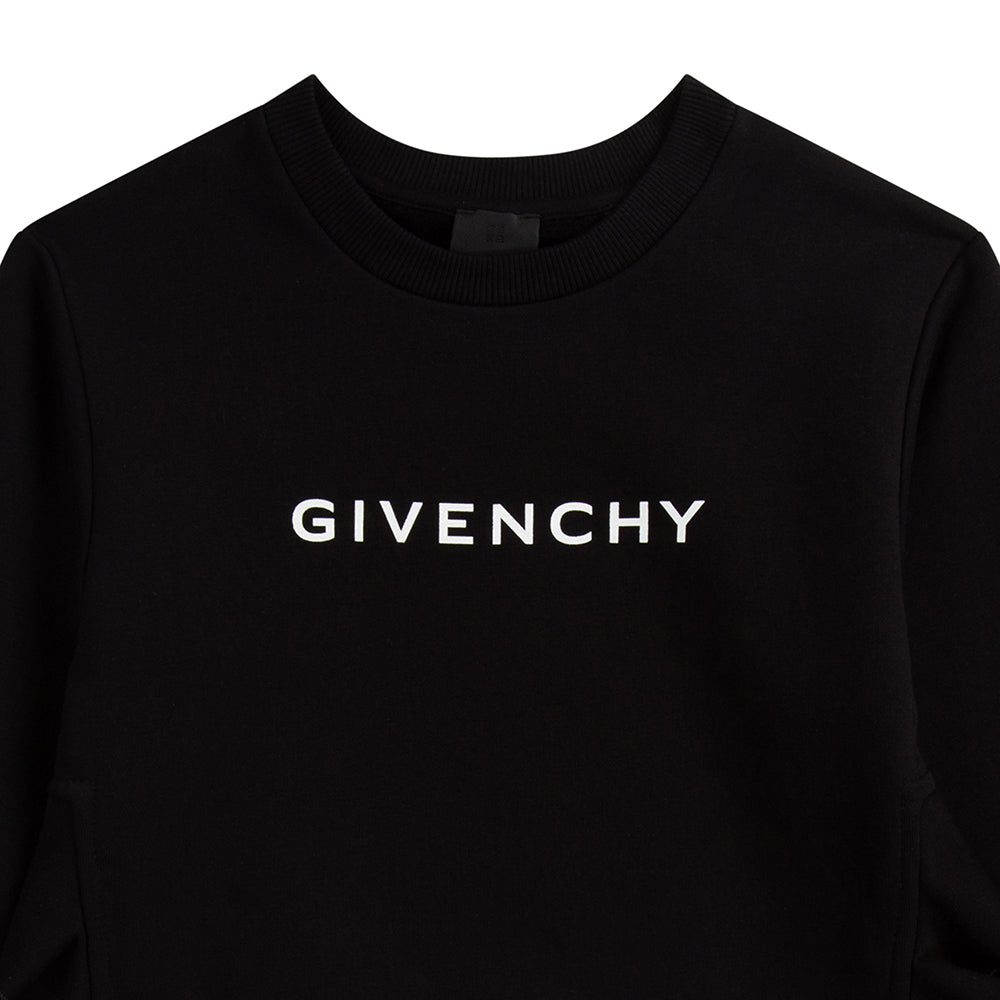 Givenchy Girls 4g Logo Twill Sweater Black 14Y