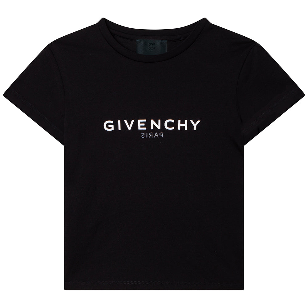 Givenchy Girls Reverse Logo T-shirt Black 4Y