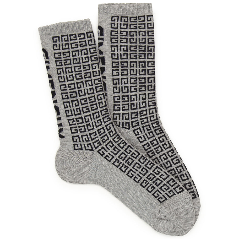 Givenchy Kids Unisex Logo Socks Grey 35-38