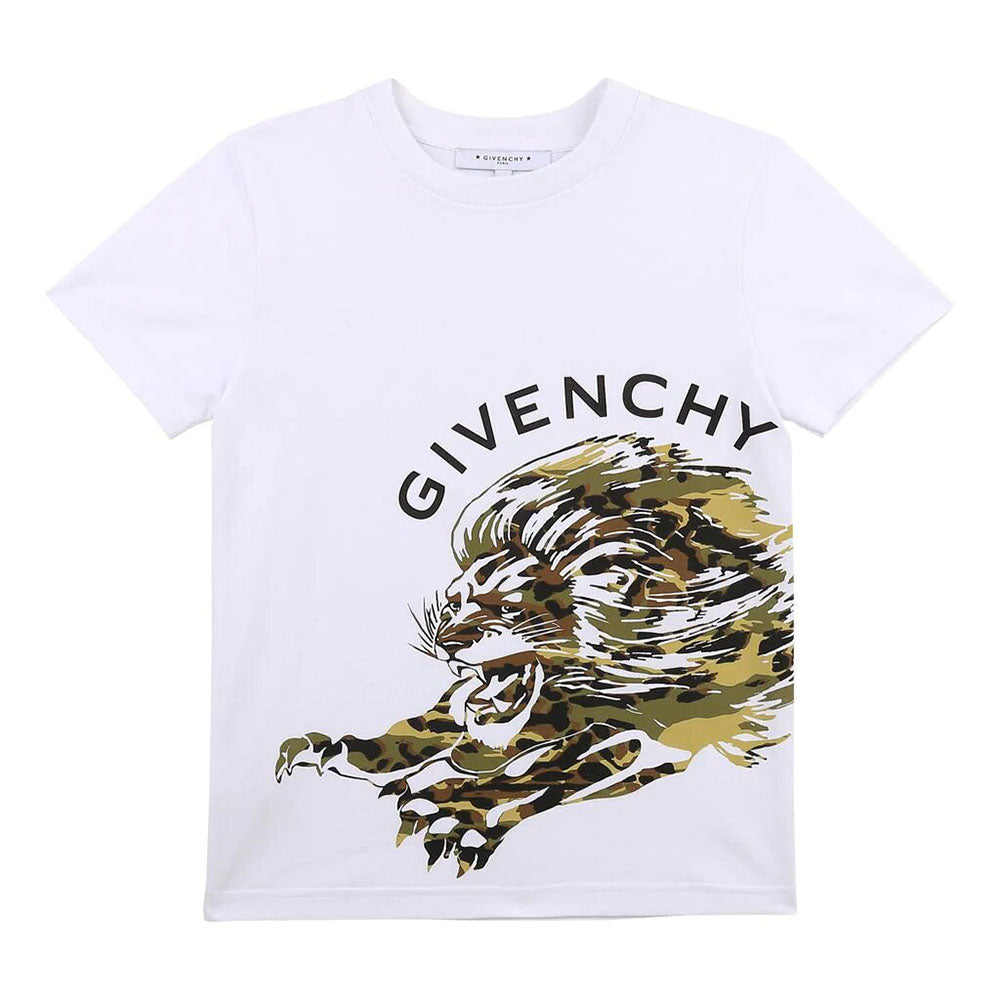 Givenchy Boys Logo Tiger T-shirt White 8Y