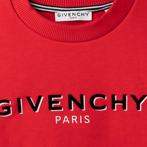 Givenchy - Boys Red Logo Print Sweater 6Y