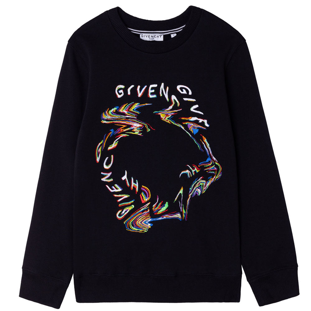 Givenchy - Boys Black Graphic Print Sweater 10Y
