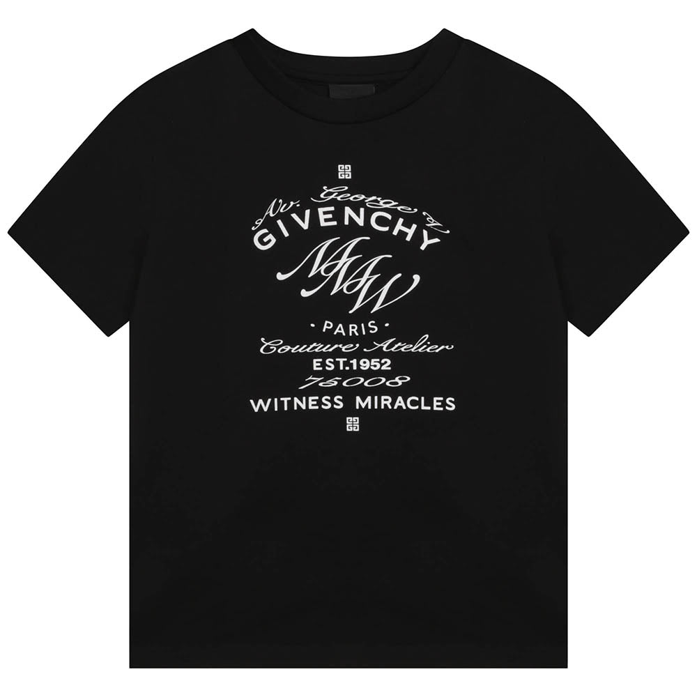 Givenchy Boys Logo T-shirt Black 12Y