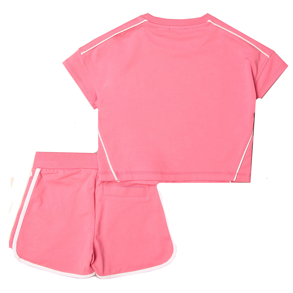 Moschino Girls T-shirt And Shorts Set Pink 14Y