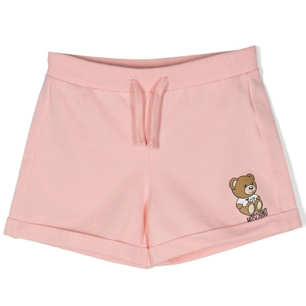 MOSCHINO MOSCHINO GIRLS TEDDY BEAR PRINT SHORTS PINK 8A,HDQ00OLDA00 50209