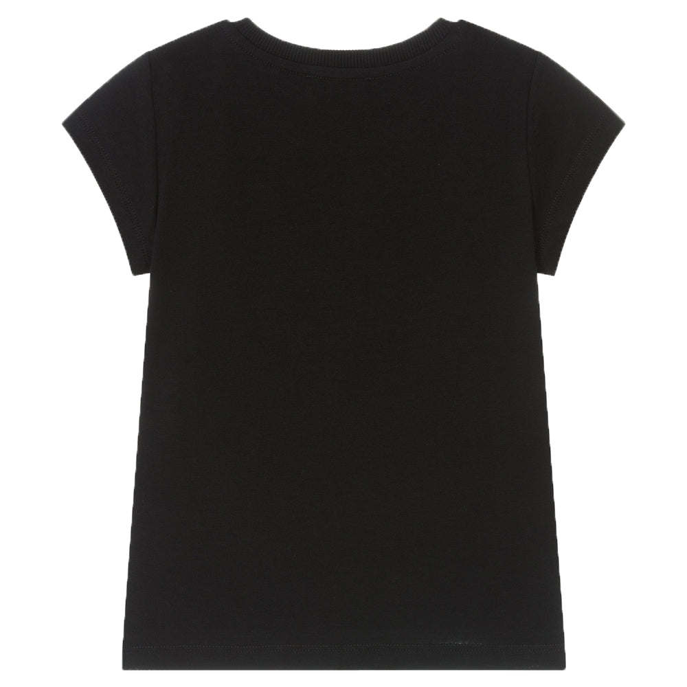 Moschino Girls Glitter Heart T-shirt Black 6Y