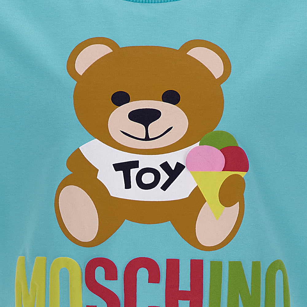 Moschino Boys Teddy Bear Logo T-shirt Blue 6A Tropical