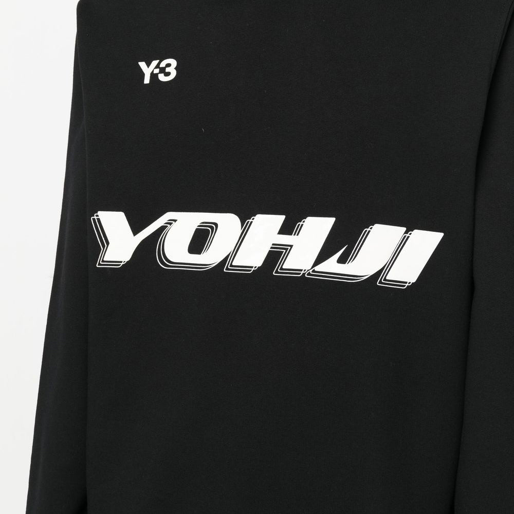 Y-3 Mens Graphic Print Hoodie Black XXL