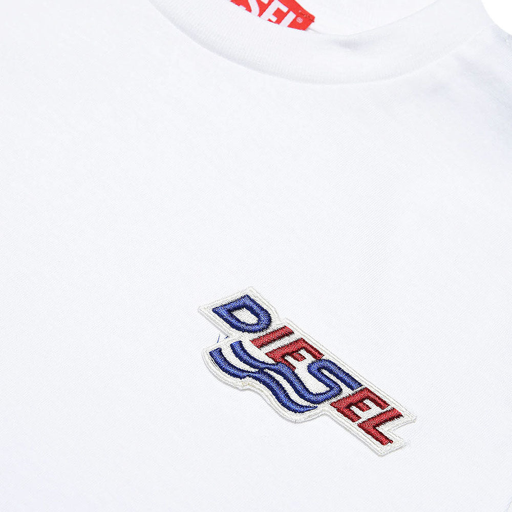 Diesel Tjustwaves Logo Print T-shirt White 16Y Bianco
