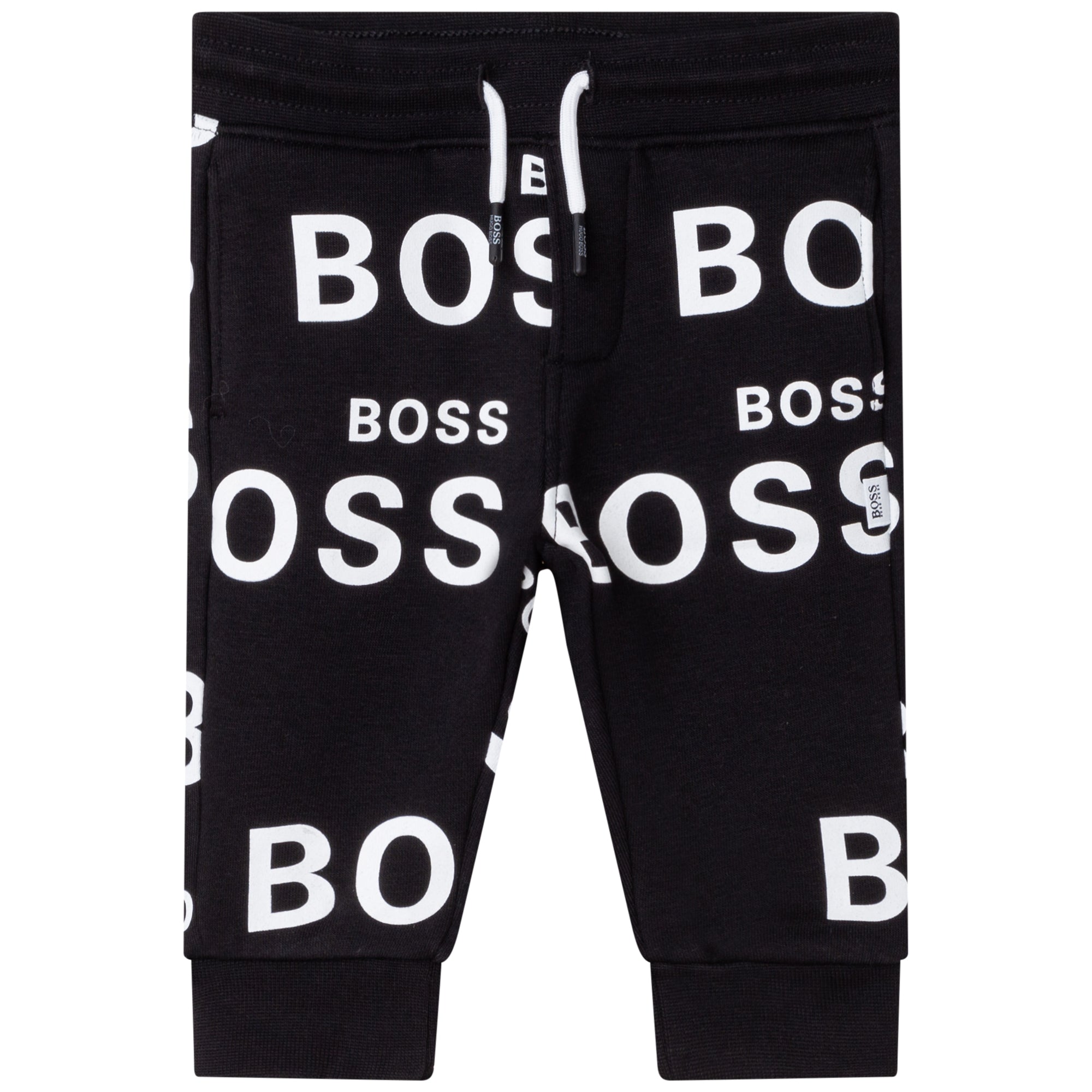 Hugo Boss Boys Black Cotton Logo Joggers - 3M BLACK