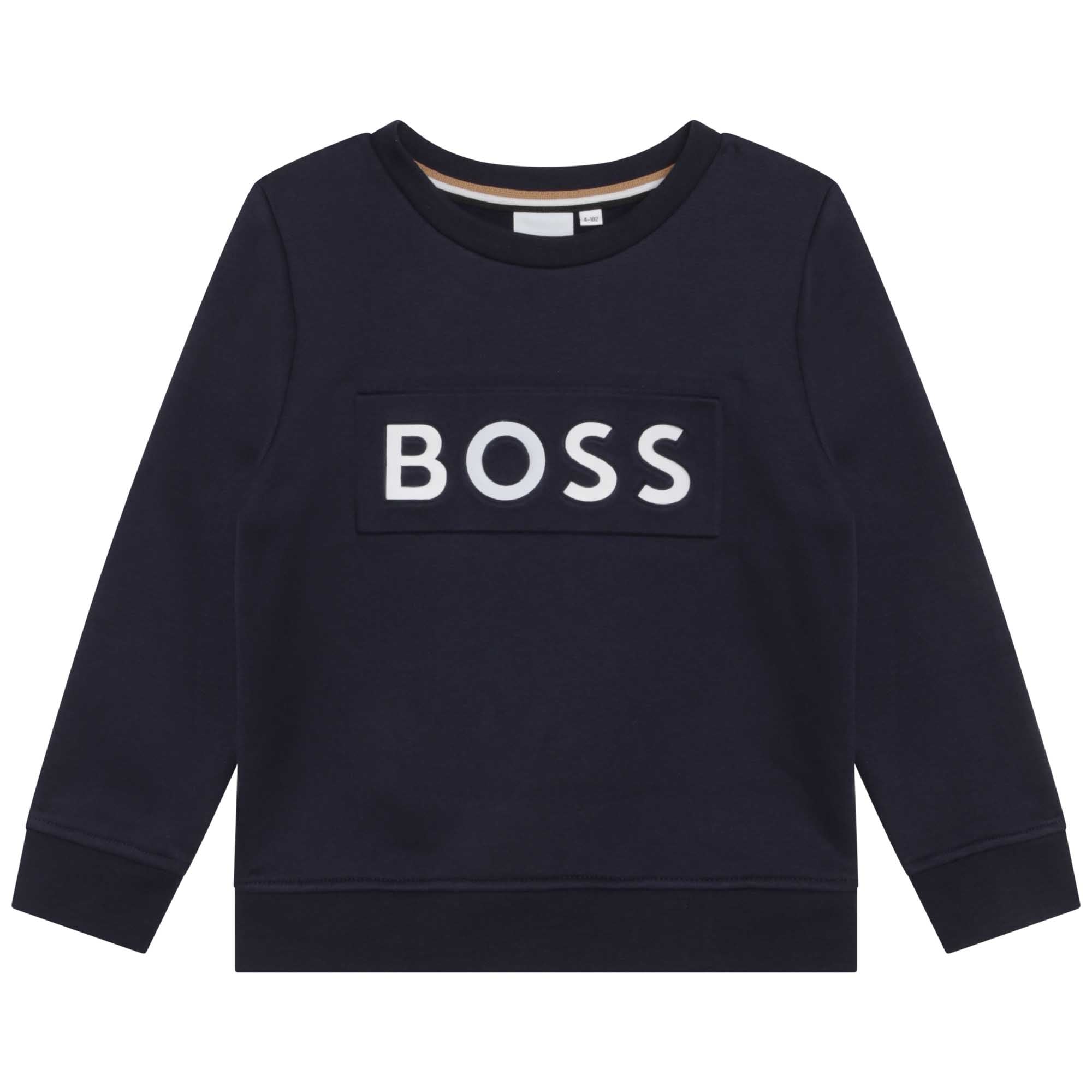 hugo boss baby embossed logo sweater navy 9m