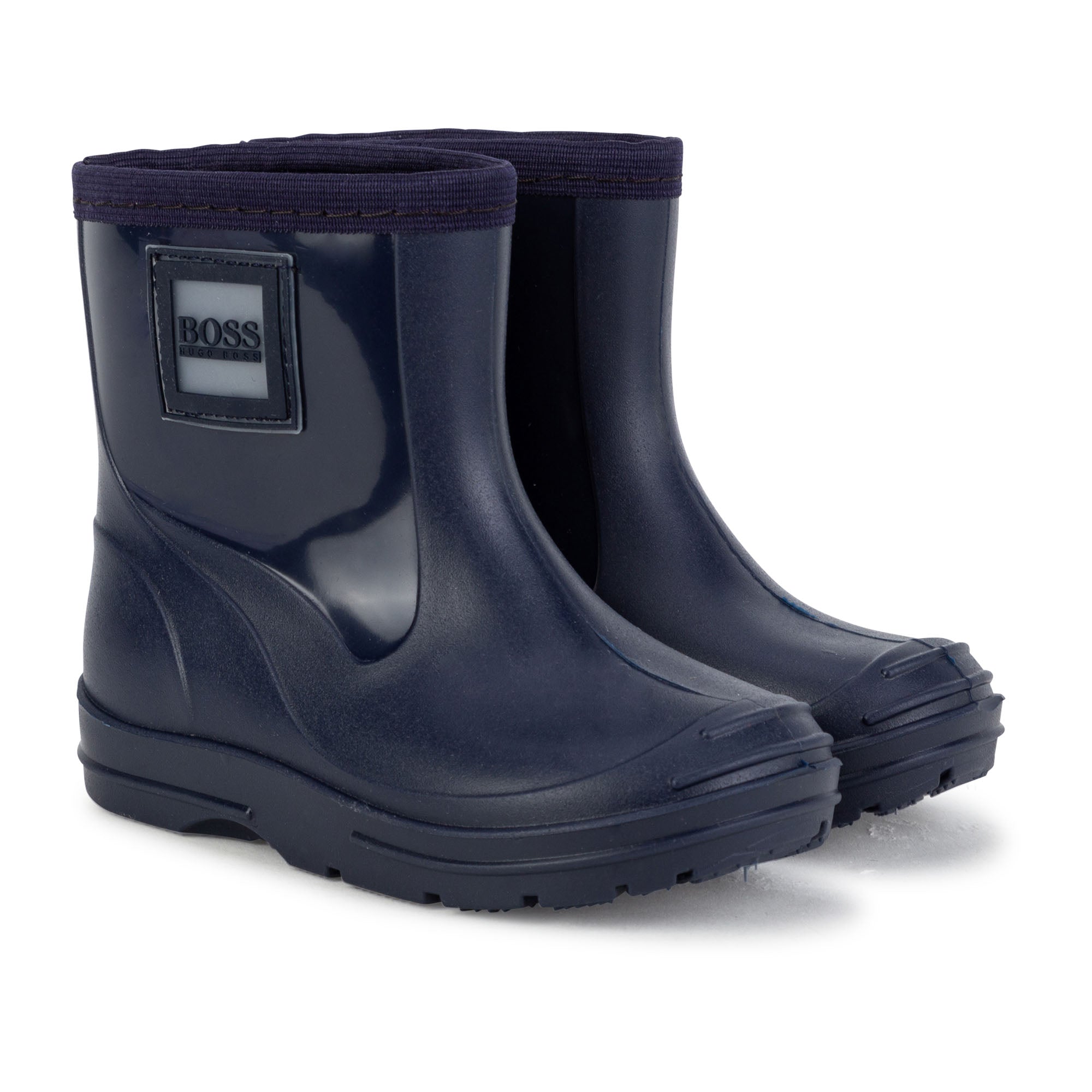 Hugo Boss Boys Navy Blue Logo Rain Boots Eu28