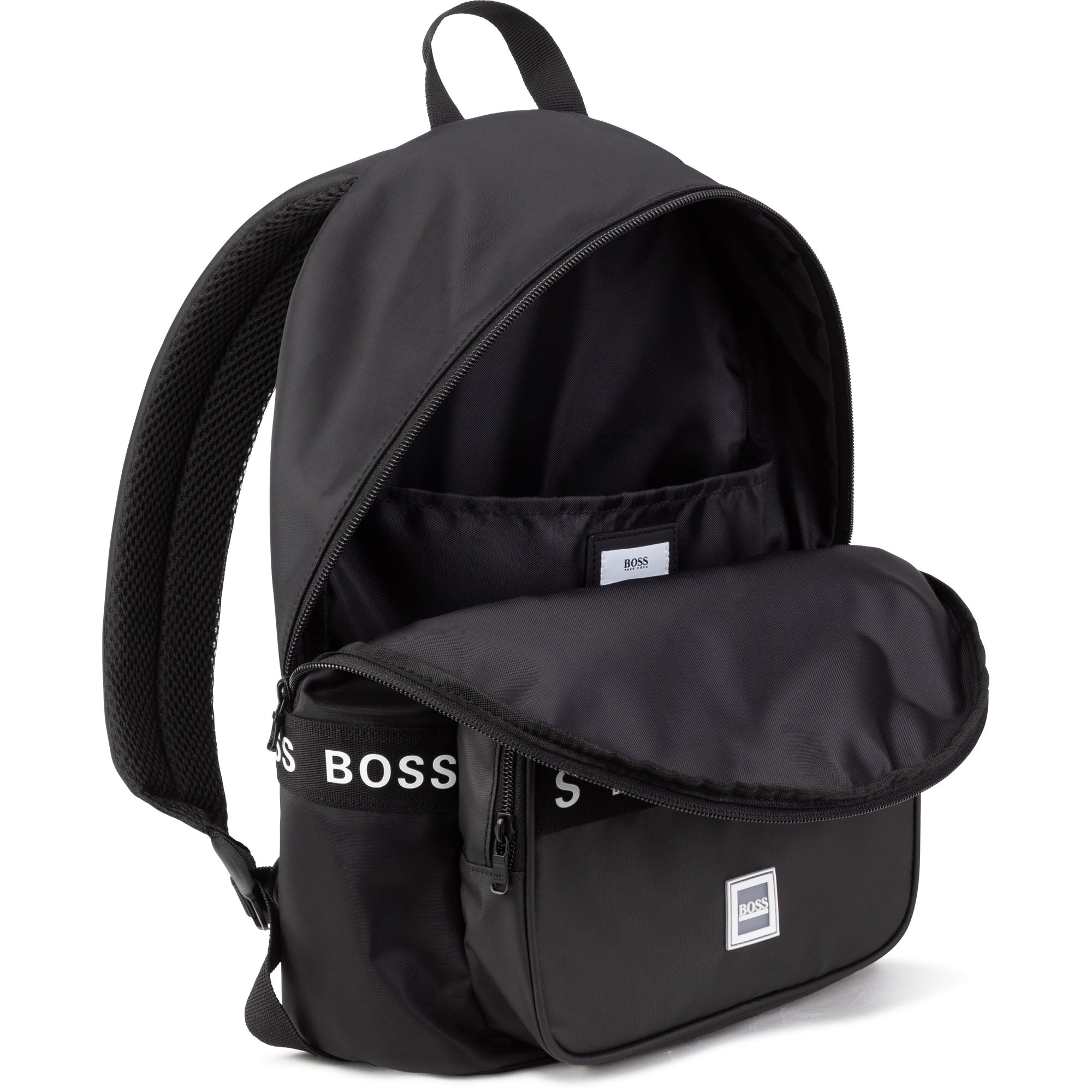 Hugo Boss Boys Black Logo Backpack (38cm) One Size